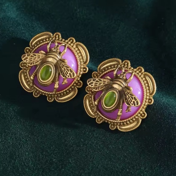 Victorian Bee An Exquisite Priceless Jewel Eearrings - Picture 1 of 4